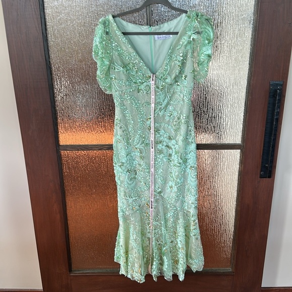 Mac Duggal 68266 Sheer Skirt Puff Sleeve Dress size 6 NWT - Picture 6 of 14